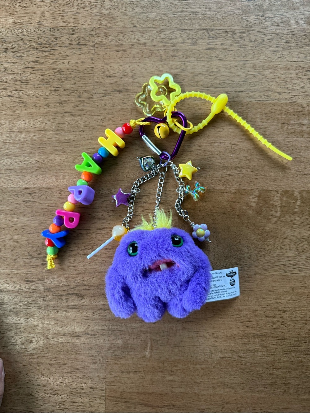 Purple Plush Fuggler handmade Keychain Charm